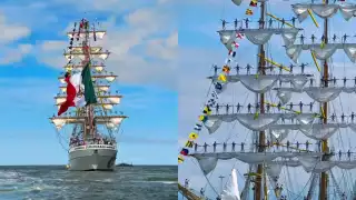 Video: Decenas de embarcaciones despiden al Buque Escuela Cuauhtémoc en el puerto de Progreso