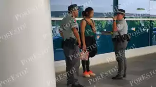 La mujer fue auxiliada por la Guardia Nacional