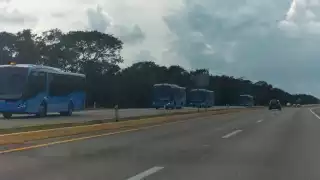 Las unidades de Va y Ven pasaron en la carretera Campeche-Mérida