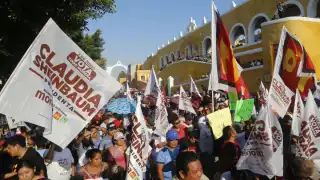 Miles de personas se reunieron para escuchar el mensaje de la candidata presidencial, Claudia Sheinbaum Pardo