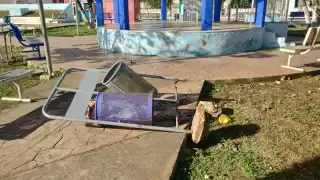 En el kiosco del zócalo, se ha observado la presencia de maleza que crece en el tejado