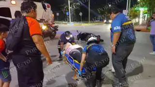 Motociclista hospitalizada tras choque en la Periférica Norte de Ciudad del Carmen