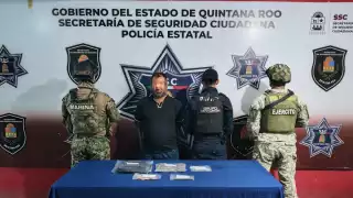 Detienen a presunto extorsionador y narcomenudista en la avenida Tulum de Cancún