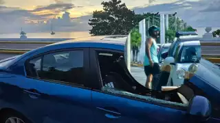 La afectada publicó fotos de quien le rompió el vidrio