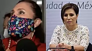 "Soy inocente", dijo Robles al salir de la cárcel vestida con un abrigo rojo y cubrebocas oscuro. Foto: Especial
