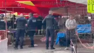 Autoridades acordonaron la zona luego de la ejecución de esta tarde en Coacalco