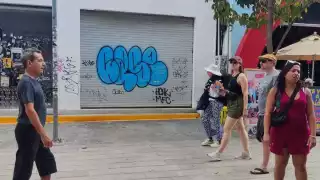 Entre las calles 10 y 8, se puede apreciar el mismo graffiti.