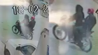 Los hombres escaparon, pero quedaron grabados en video