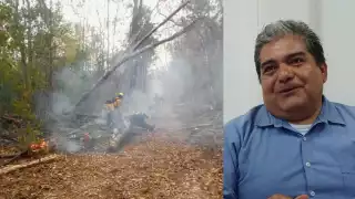 En el ejido 5 de febrero hay 54 combatientes de fuego en labores