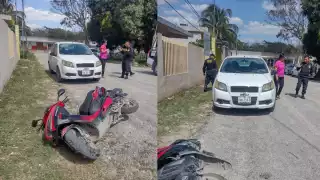 El auto no respetó el alto y chocó al motociclista