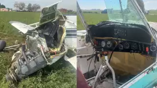 Así terminó la avioneta que cayó en San Luis Río Colorado