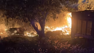 Incendio de maleza es sofocado en encierro de camiones del Periférico de Mérida