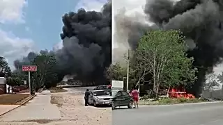 Se desconoce el origen del incendio en la carretera Mérida-Tixkokob