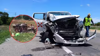 Mototaxista queda grave tras choque con camioneta en la carretera Mérida-Campeche