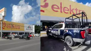 Hombres armados irrumpen un Elektra en Cancún y despojan de su dinero a un cliente
