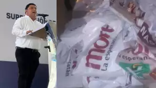 Un funcionario del Ayuntamiento de Kanasín fue detenido con decenas de lonas