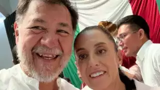 Gerardo Fernández Noroña acompaña a Claudia Sheinbaum