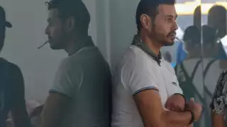 El hombre está siempre acompañado de su gato Tesla