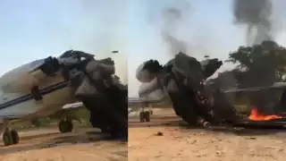 Así quedó el avión que derrumbó Venezuela