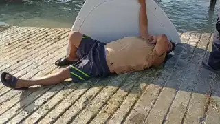 El abuelito fue atendido por personal de la Cruz Roja Progreso