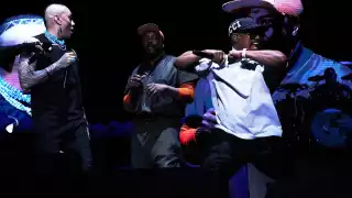 Antes del concierto, Taboo compartió con músicos yucatecos