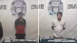 Detienen a dos hombres con más de 100 dosis de droga en Playa del Carmen