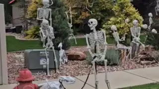 Vecinos decoran su casa con calaveras gigantes; se sorprende en TikTok porque nadie se las roba: VIDEO