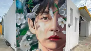 BTS llega a Los Héroes en Mérida: Pintan mural de Taehyung, integrante de la banda coreana