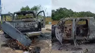 Hallan camioneta completamente calcinada en predio de Ich-Ek, Hopelchén