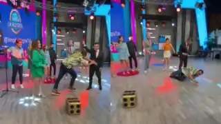 El Capi Pérez sufrió una caída luego de un acto de impulso de Cynthia Rodríguez