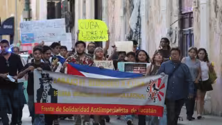 Marchan en Mérida en solidaridad con el pueblo cubano ante presiones de EE.UU