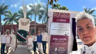 Federica Quijano participó en la ceremonia luctuosa de Felipe Carrillo Puerto