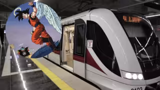 Gokú va a recibir a los pasajeros del Tren Ligero de Guadalajara