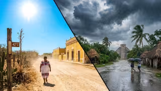 Contraste climático en Yucatán: calor extremo de hasta 42 grados y lluvias por la tarde este lunes 16 de marzo