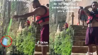 Turista ofrece por error su celular como 'sacrificio' en un cenote de Yucatán: VIDEO