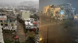 Numerosos edificios se encuentran destruidos en Acapulco por el Huracán Otis