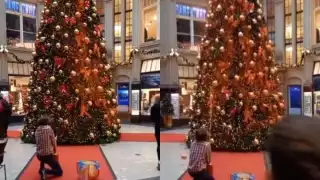 Los árboles de Navidad de plazas de al menos siete ciudades fueron pintados de naranja