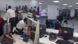 Pasajeros trataron de esconderse para evitar ser alcanzados por alguna bala