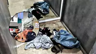 Con ropa interior de mujer, sacan a un hombre de una tienda en Ticul