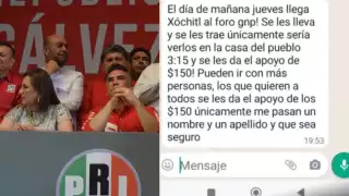 En un intento por ganarse el apoyo de los priistas, Xóchitl bajó para saludarlos