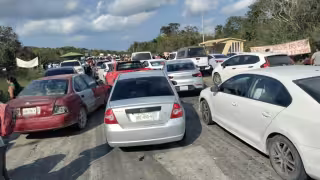 Así luce el tramo bloqueado en Quintana Roo