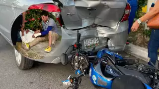 La pareja resultó con lesiones en piernas y brazos