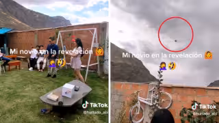 La emoción del papá arruinó la sorpresa