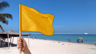Izan la bandera amarilla en Puerto Progreso por probabilidad de mal tiempo hoy 3 de junio