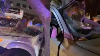 Muere una mujer luego de chocar su auto contra un árbol en el Periférico de Mérida