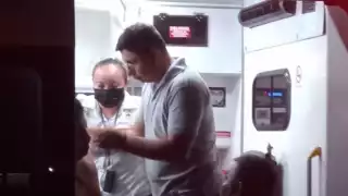 El hombre fue atendido por los paramédicos