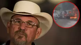 En los videos se observa la camioneta de Mora incendiada y baleada, así como el cuerpo del exlíder aún costado
