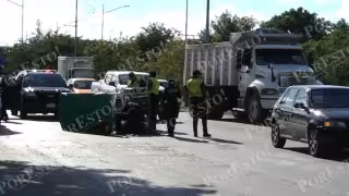 La mujer resultó herida de la pierna