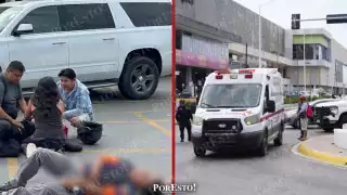 Choque en glorieta de la Mujer Campechana; pareja lesionada