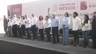 El presidente de México se encuentra de gira por Valle de Chalco
